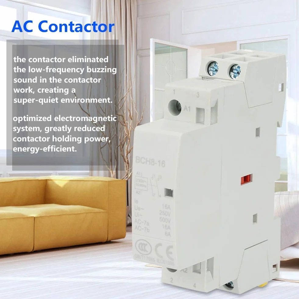 Stycznik AC 2P 16A 220V/230V 2NO 50/60Hz DIN szynowy