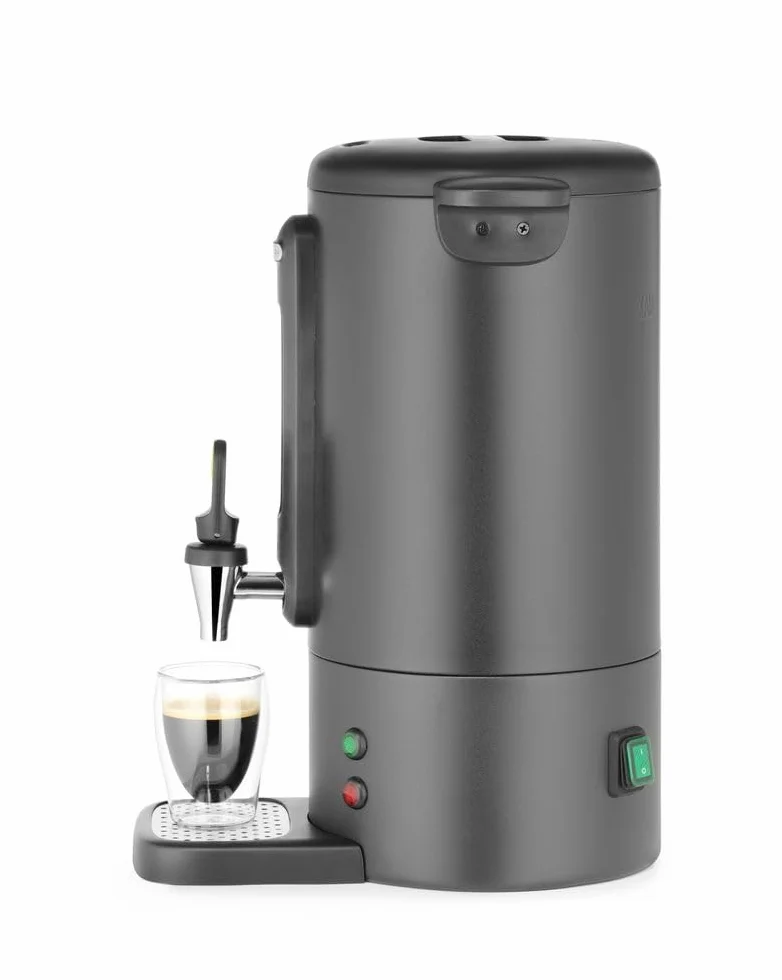 HENDI Zaparzacz do kawy, UNIQ, do parzenia kawy, kran bez kapania, wskaźnik poziomu wody, perkolator do kawy, ekspres do kawy, 7L, 230V/1050W, 307x330x(H)450mm, stal nierdzewna, polipropylen, czarny