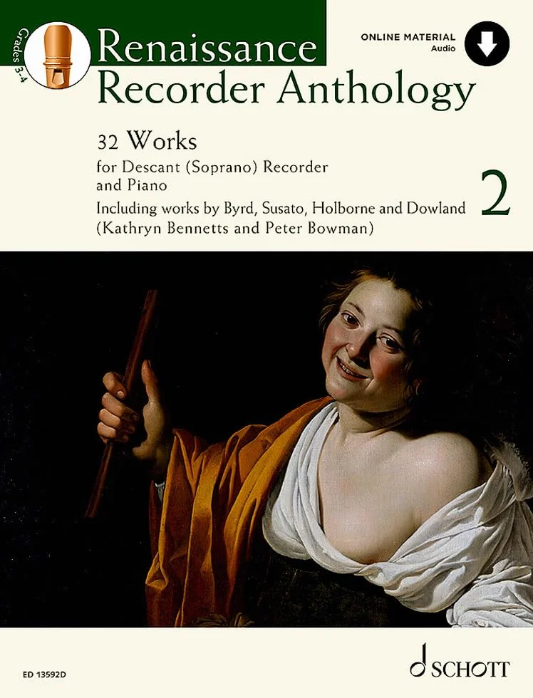 Renaissance Recorder Anthology 2: 32 Pièces pour Flûte à bec soprano avec piano. Vol. 2. descant recorder and piano.