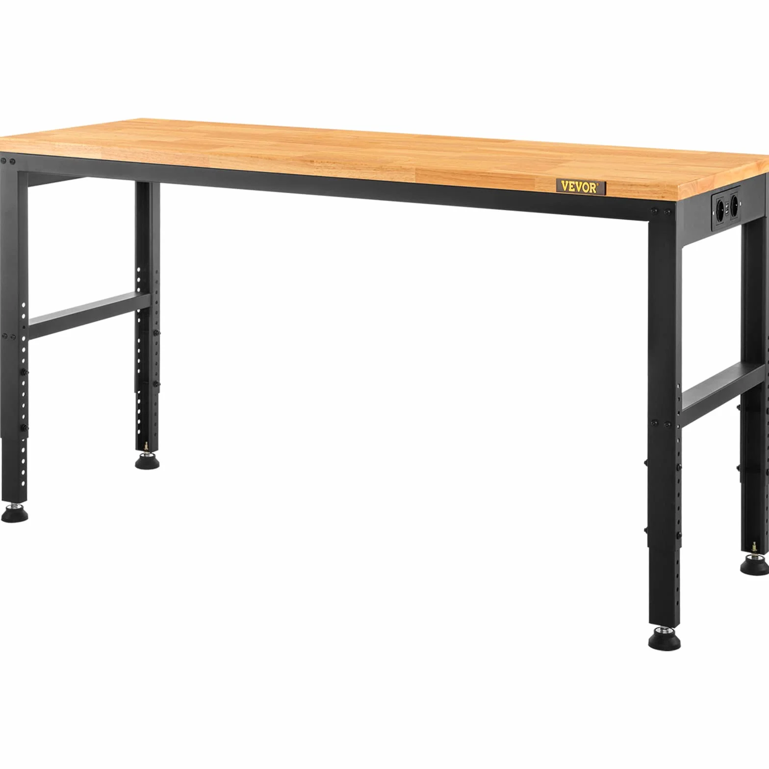 VEVOR Stół warsztatowy 183x64x97 cm regulowana wysokość 72-97 cm blat z twardego drewna stalowa rama