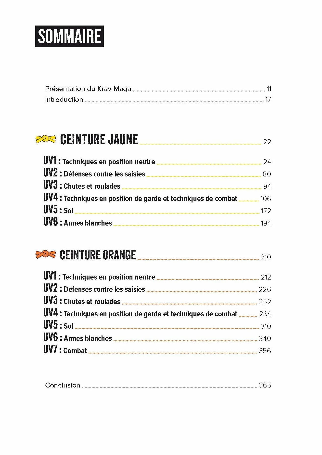 Krav maga, les bases de la self-défense: Ceintures jaune et orange