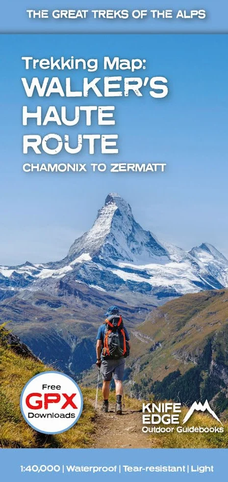 Trekking Map: Walker's Haute Route: Chamonix to Zermatt: English/French/German: 2