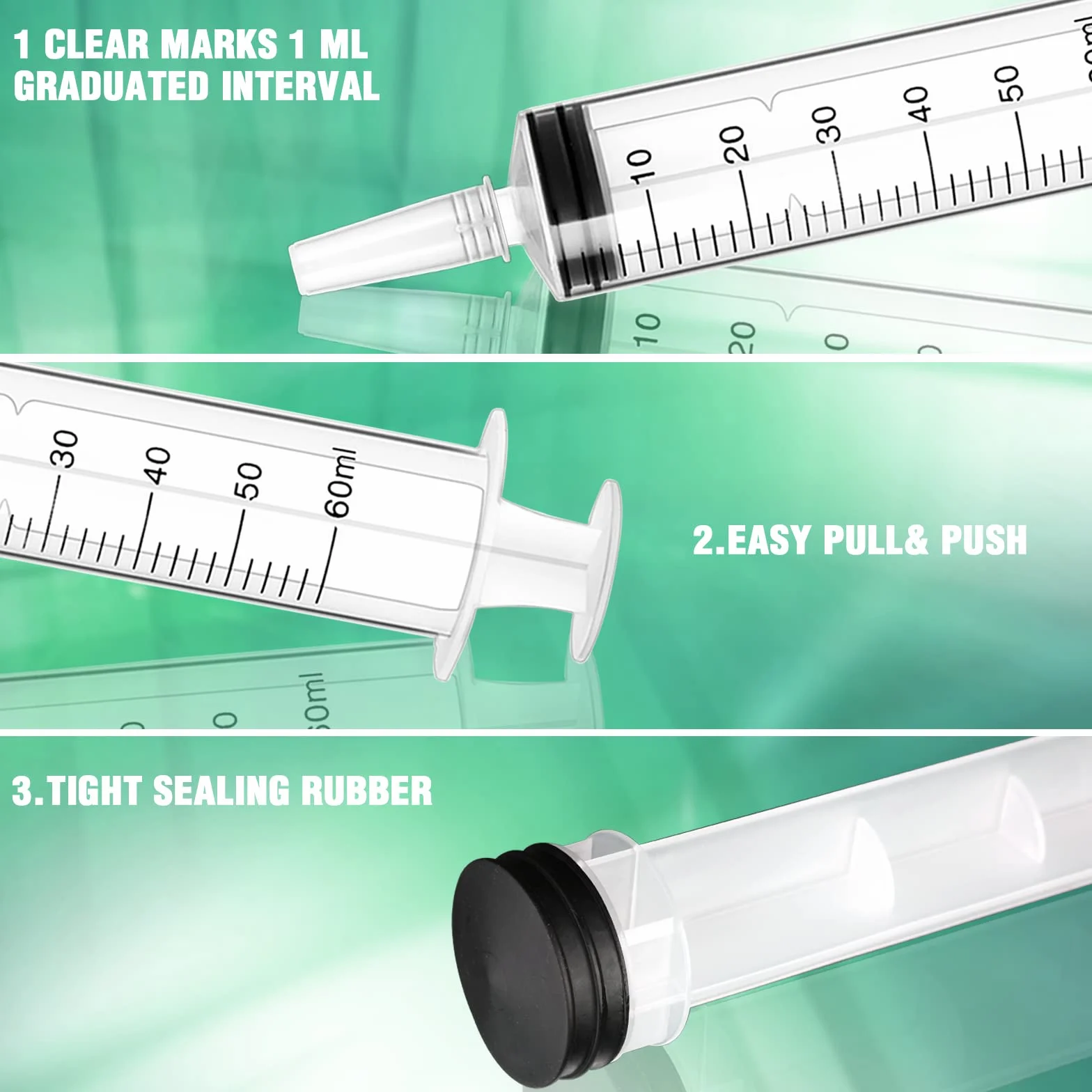 Plastikowa strzykawka 60 ml z wężem do laboratorium i ogrodu