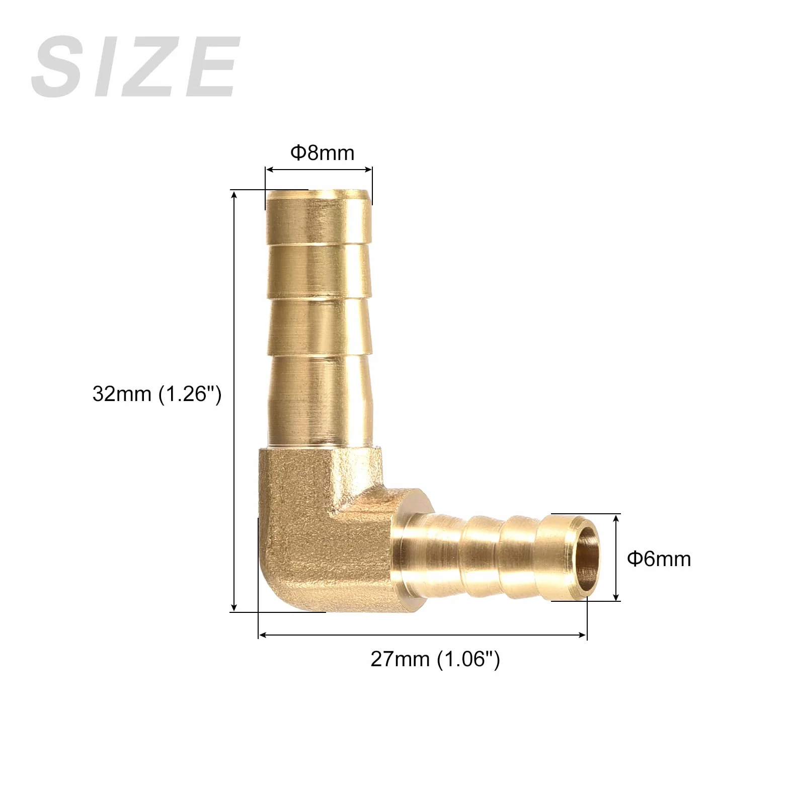 METALLIXITY Kształt L mosiądz pręt łączący 8 mm x 6 mm 4 sztuki