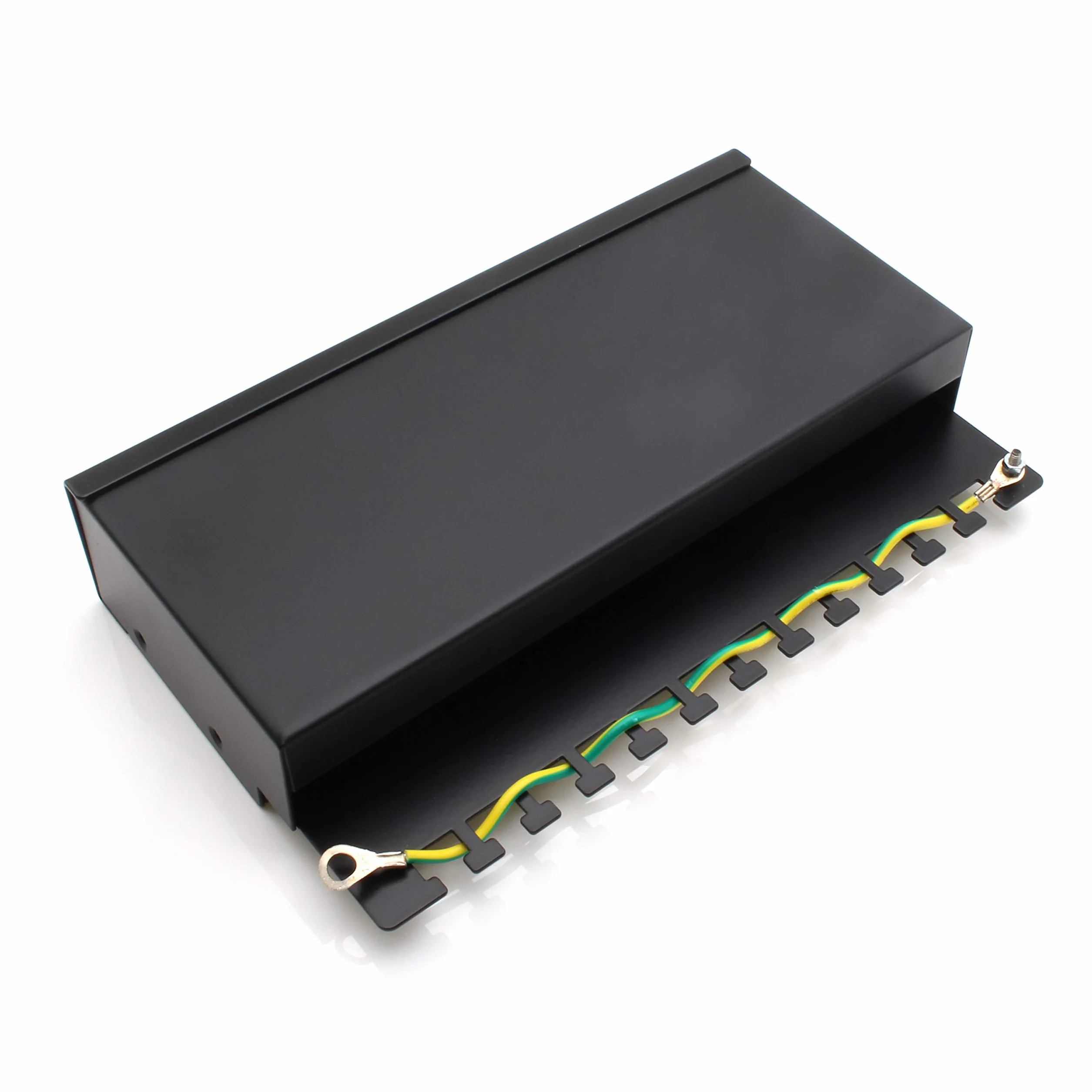 Metalowa obudowa Patchpanel CAT6a, 12 portów, gniazdo RJ45, kolor czarny