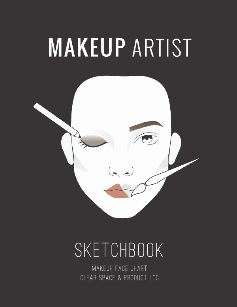 MAKEUP ARTIST Sketchbook Makeup Face Chart Clear Space & Product Log 8.5" x 11" 100 Pages