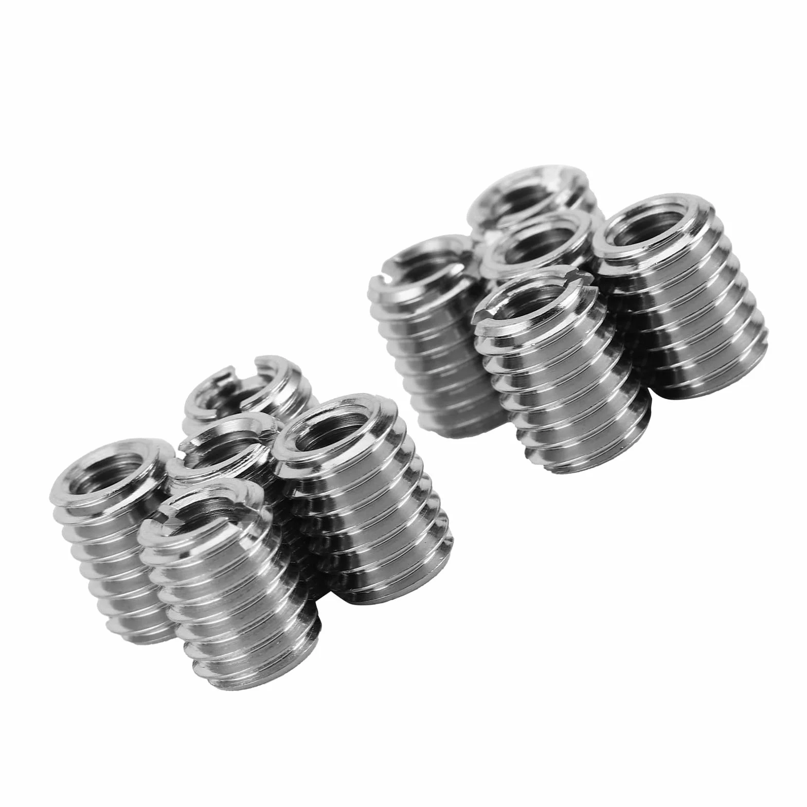 10 Sztuk Samogwintujących Wkładek Gwintowych, M5x0,8 Wewnętrzne, M8x1,25 Zewnętrzne, Zestaw Naprawczy do Gwintów 10mm, Wkładka do Naprawy Gwintów