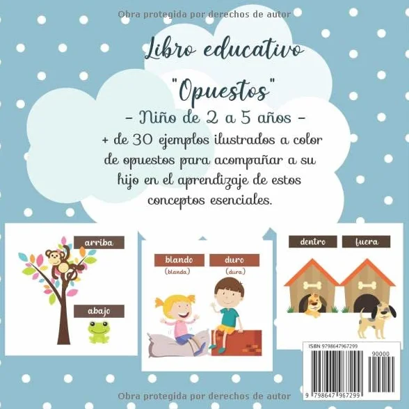 Opuestos - Libro Infantil: Mis Primeras Palabras, educativo para niños de 2 a 5 años
