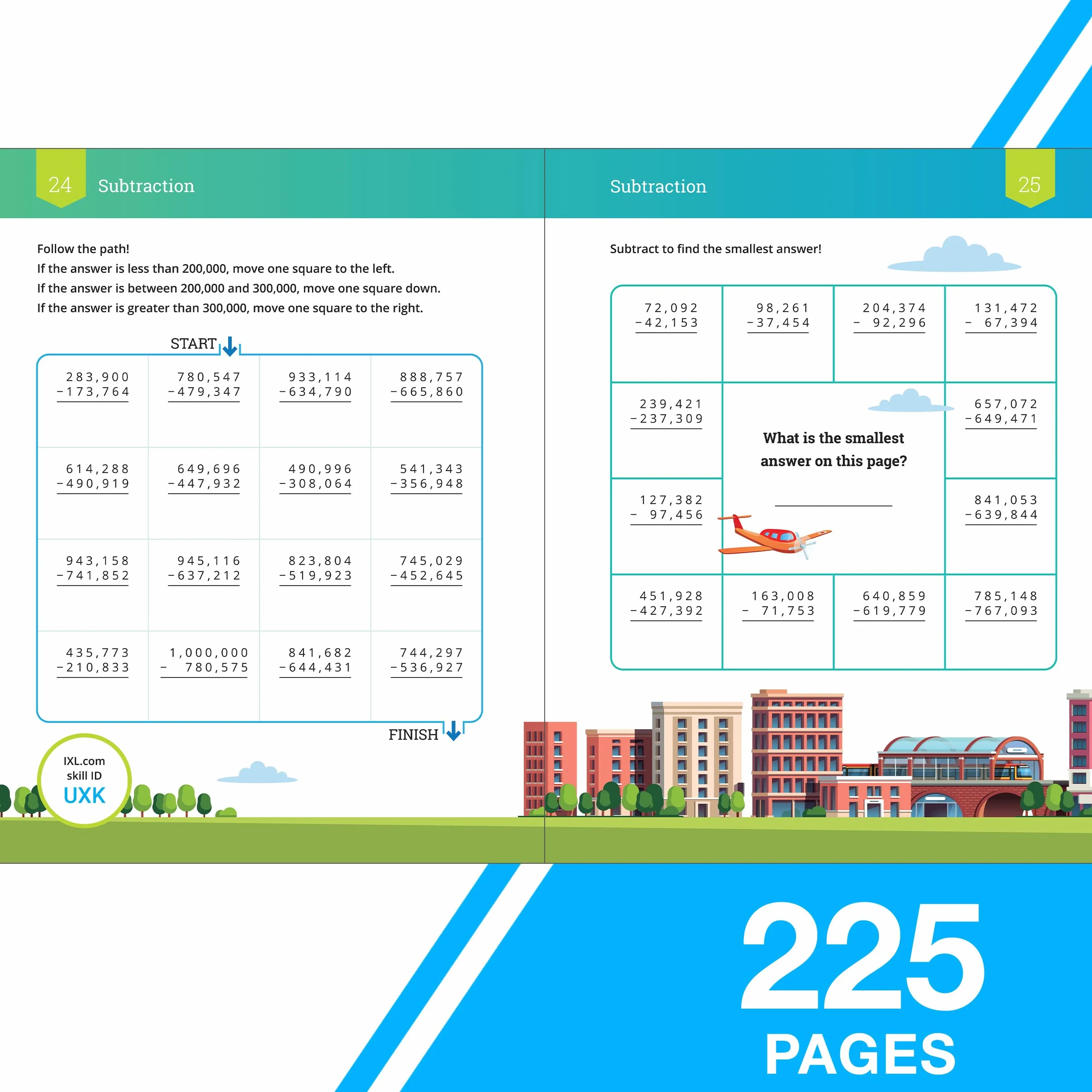 Grade 4 Math Workbook: Multi-Digit Multiplication, Long Division, Addition, Subtraction, Fractions, Decimals, Measurement, Geometry