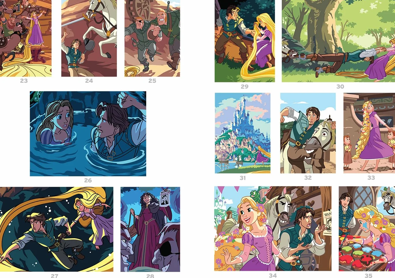 Coloriages mystères spécial film - Raiponce: Colorie les chiffres et découvre l'image