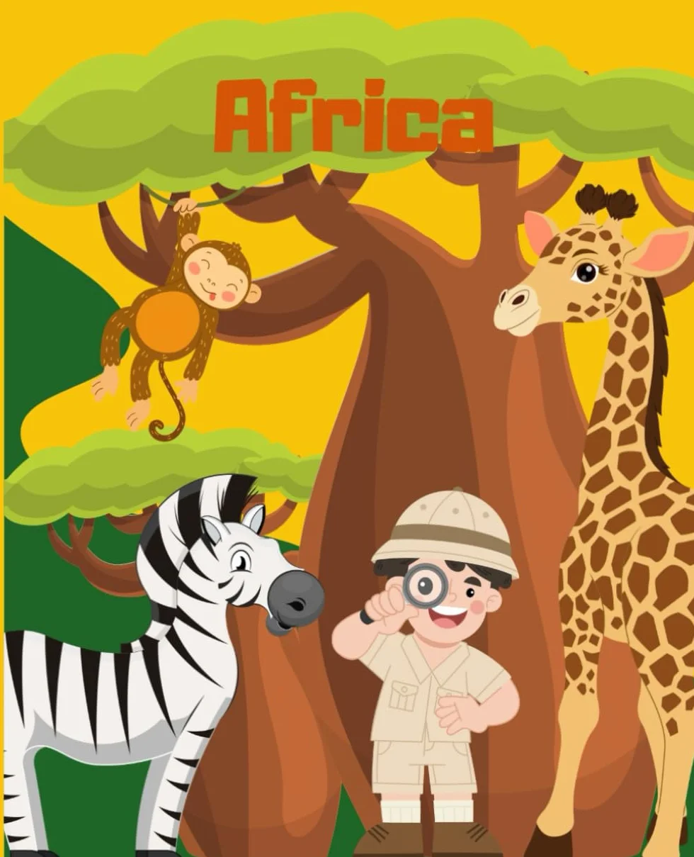 Africa Coloring Book for Kids Ages 3-6: 30 African Animals with Fun Labels to Color