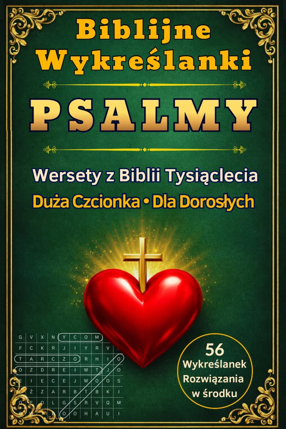 Biblijne Wykreślanki PSALMY Duża czcionka 56 Wykreślanek Katolicka łamigłówka