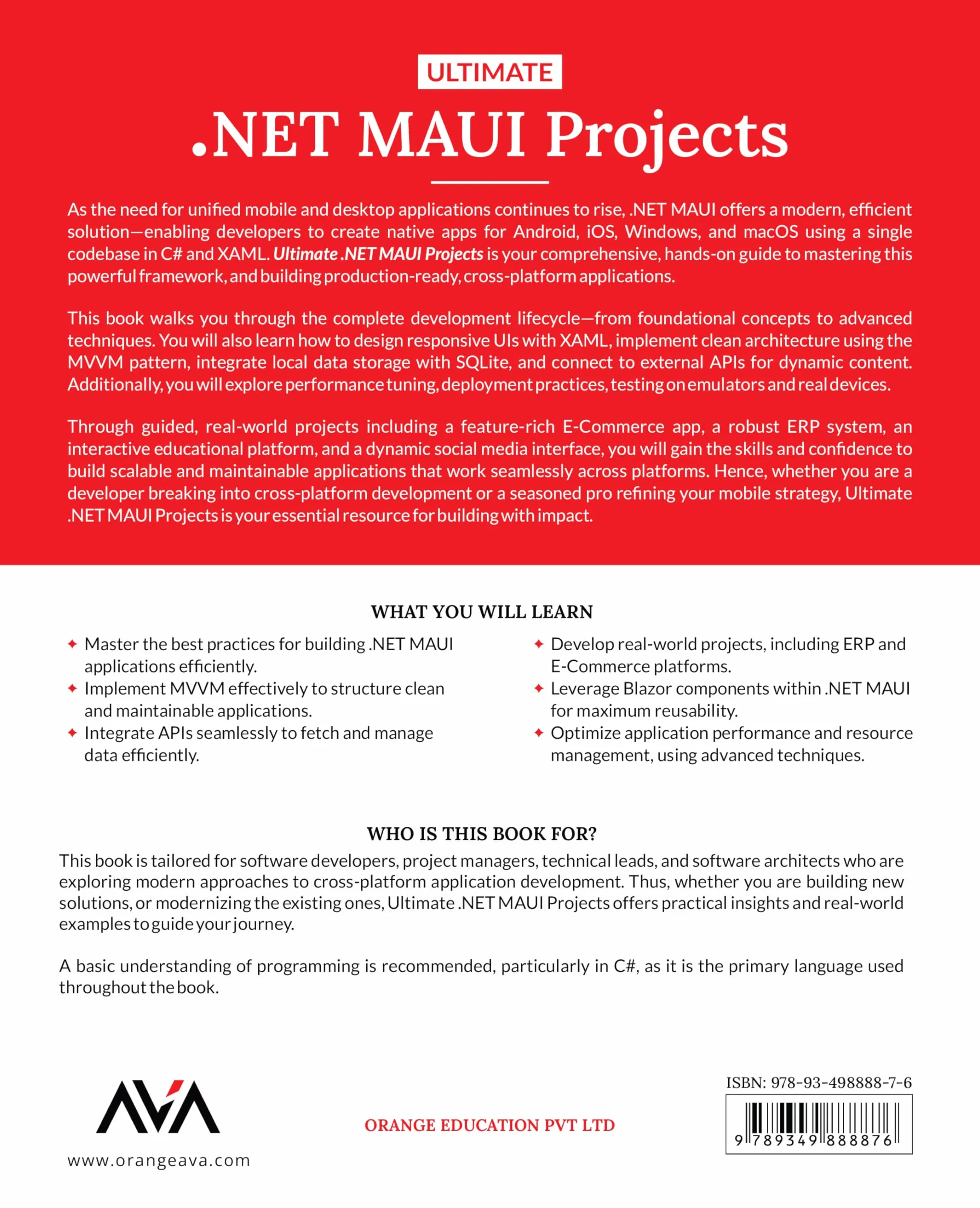Ultimate .NET MAUI Projects: Design and Deploy Cross-Platform Applications with .NET MAUI Using C#, XAML, MVVM Architecture and SQLite (English Edition)
