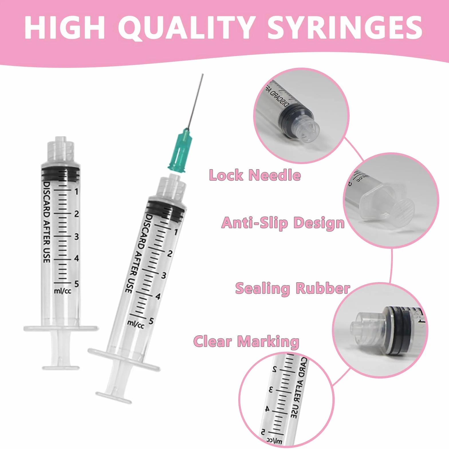18 sztuk strzykawek dozujących z tworzywa sztucznego, 5 ml, uniwersalna strzykawka dozująca, plastikowa strzykawka z tępą końcówką, igłą i nasadką, mała strzykawka z tworzywa sztucznego do