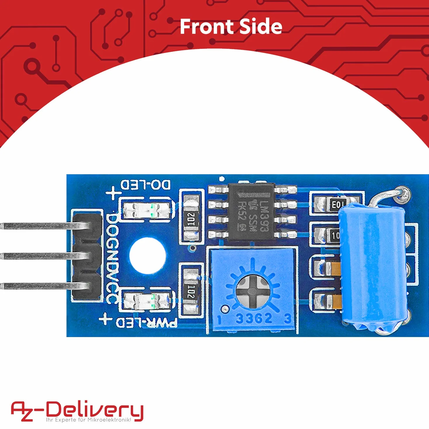 AZDelivery Moduł czujnika wstrząsów wibracyjnych SW420 kompatybilny z Arduino i Raspberry Pi