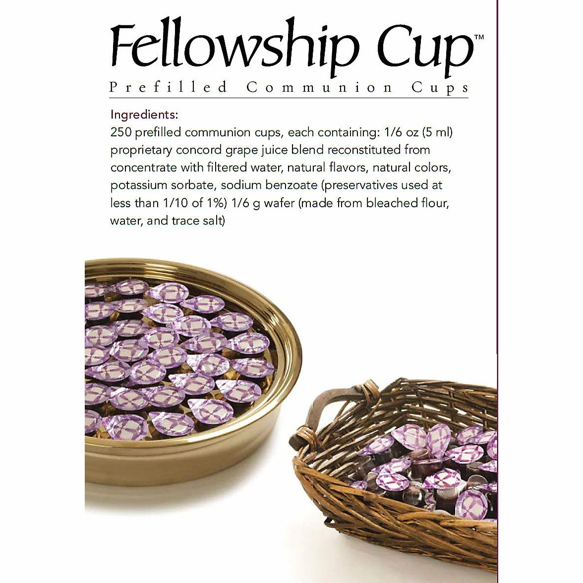 Fellowship Cup Communion Wafer & Juice 250pk
