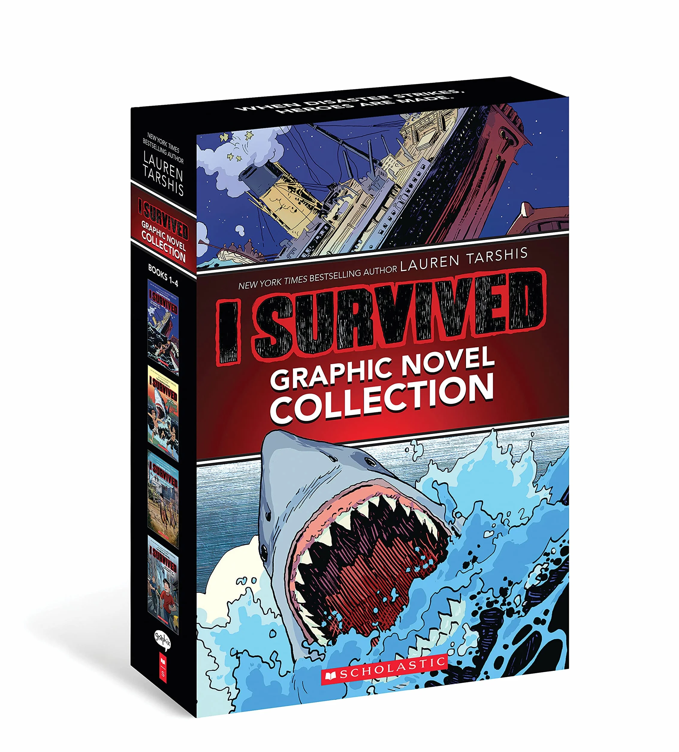 I Survived Graphic Novels #1-4: A Graphix Collection: I Survived the Sinking of the Titanic, 1912 / I Survived the Shark Attacks of 1916 / I Survived ... I Survived the Attacks of September 11, 2001