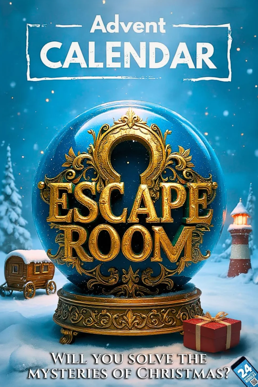 Advent Calendar Escape Room 2.0 for Adults: 24 Riddles, Games & Puzzles Interactive Adventure Novel (Book + App)