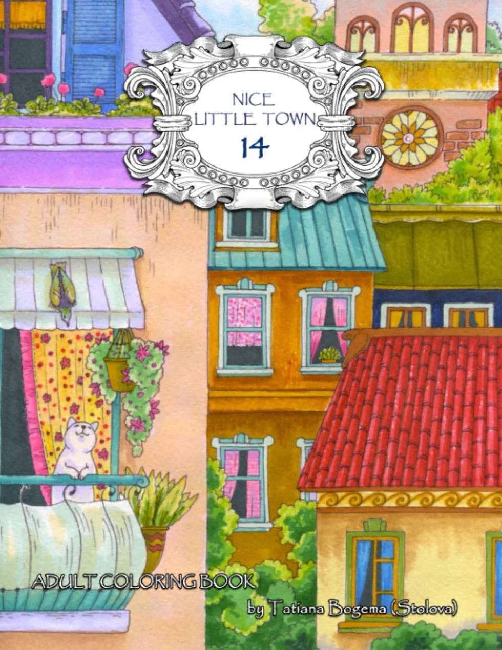 Nice Little Town 14: Adult Coloring Book