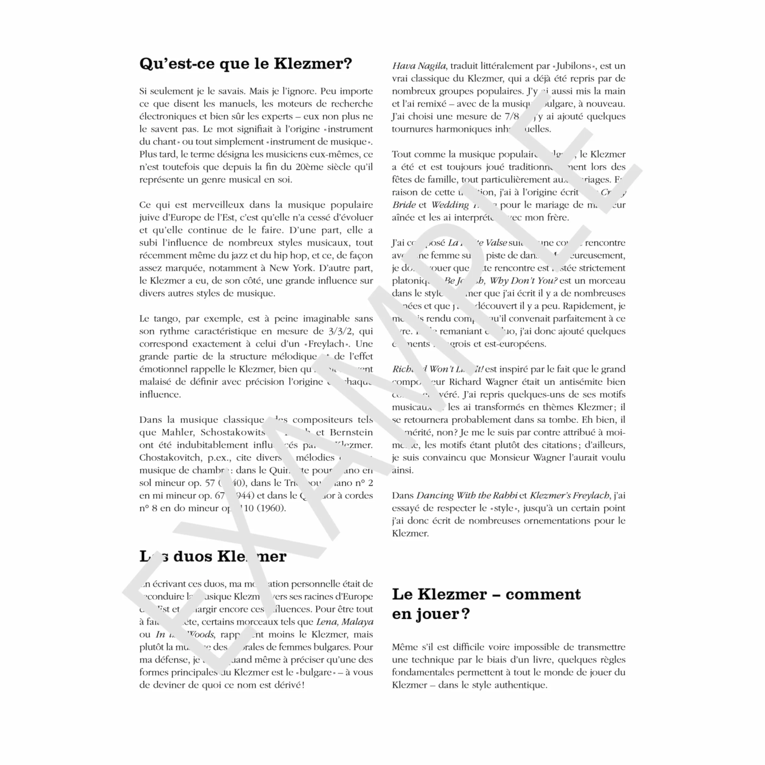 Klezmer & More Violin Duets für 2 Violinen Spielpartitur