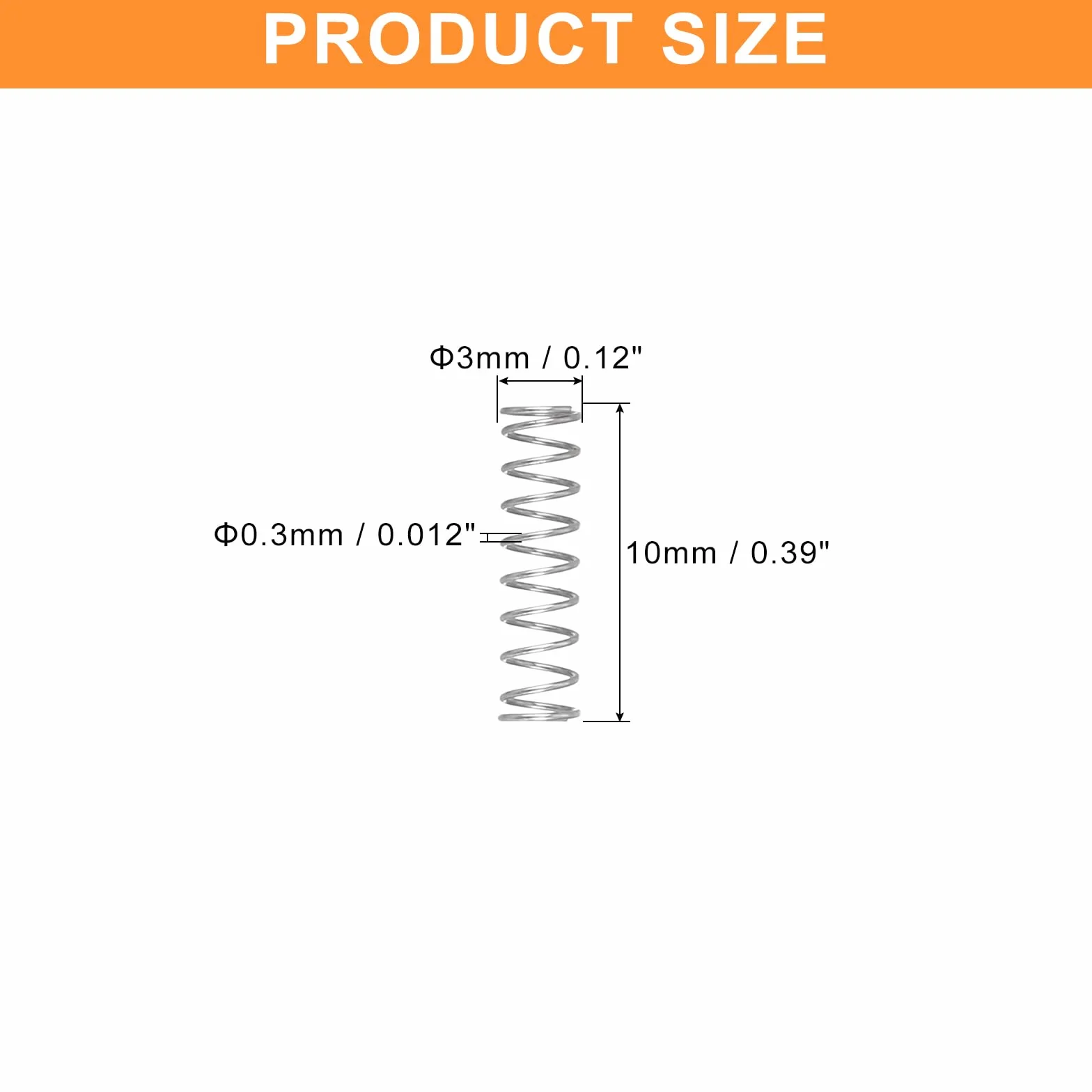 QUARKZMAN sprężyny naciskowe 0,3 x 3 x 10 mm stal 304