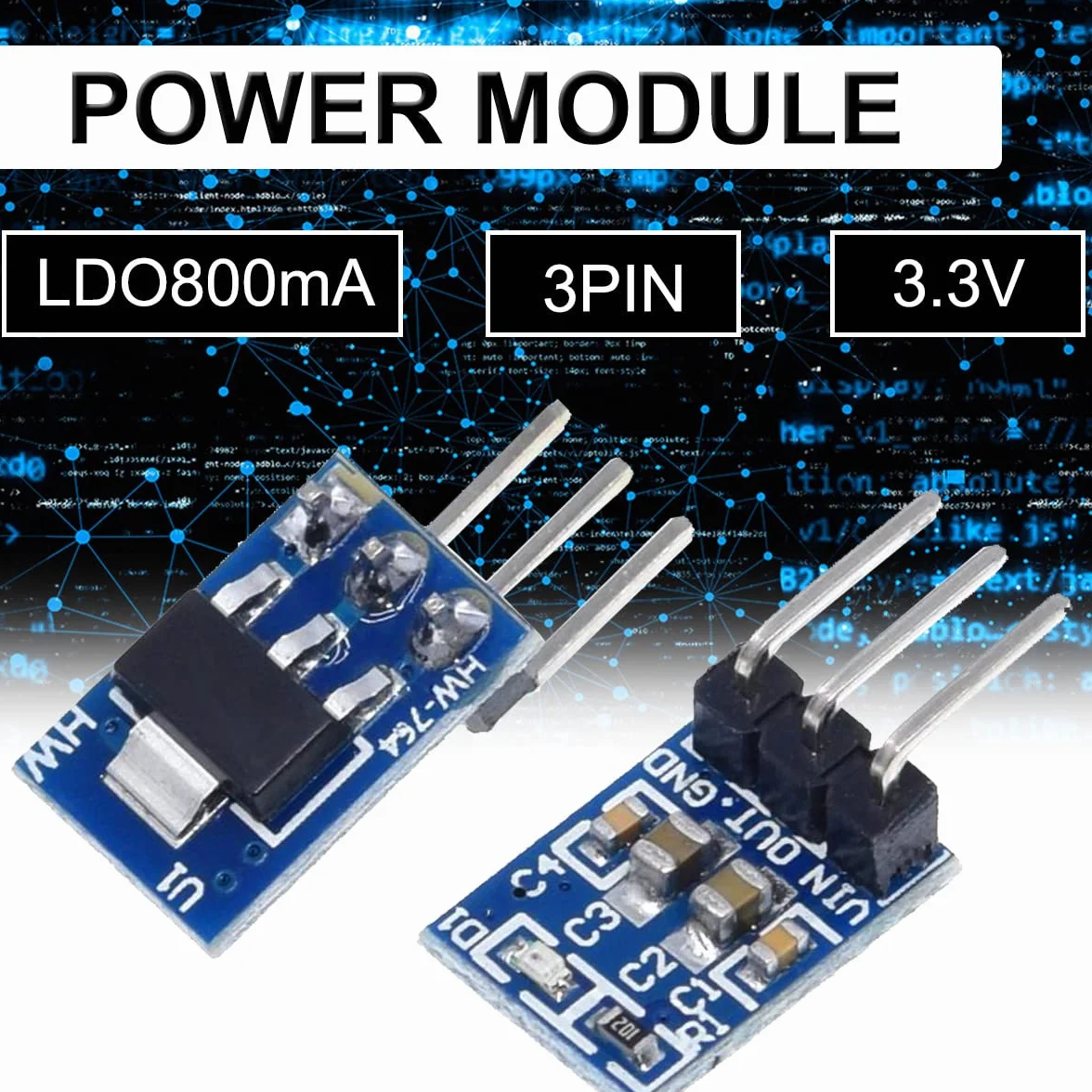 Regulator napięcia Buck 4,75-12 V do 3,3 V 800 MA Step-Down LDO do Raspberry Pi 10 sztuk
