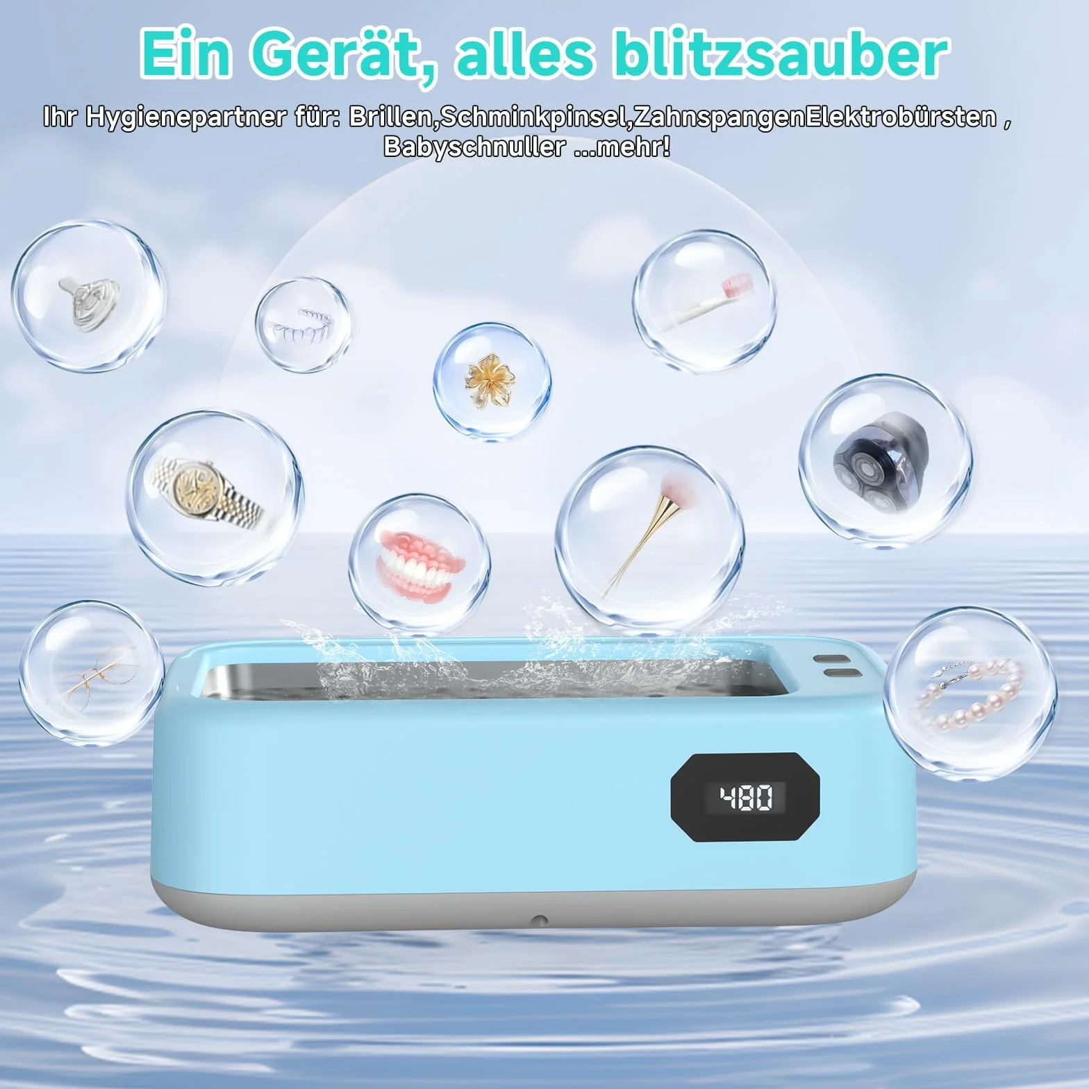 Ultradźwiękowe urządzenie czyszczące 640ml 49000 Hz 40W 5 trybów