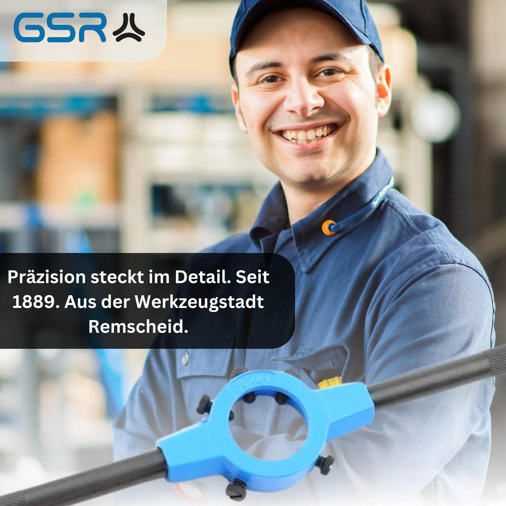 GSR Srebrny uchwyt do narzynki (65 x 18) DIN EN 22568 (DIN 223), cynkowy odlew ciśnieniowy, radełkowanie uchwytów dla lepszej przyczepności, mocowanie okrągłych narzynek, narzędzie przytrzymujące