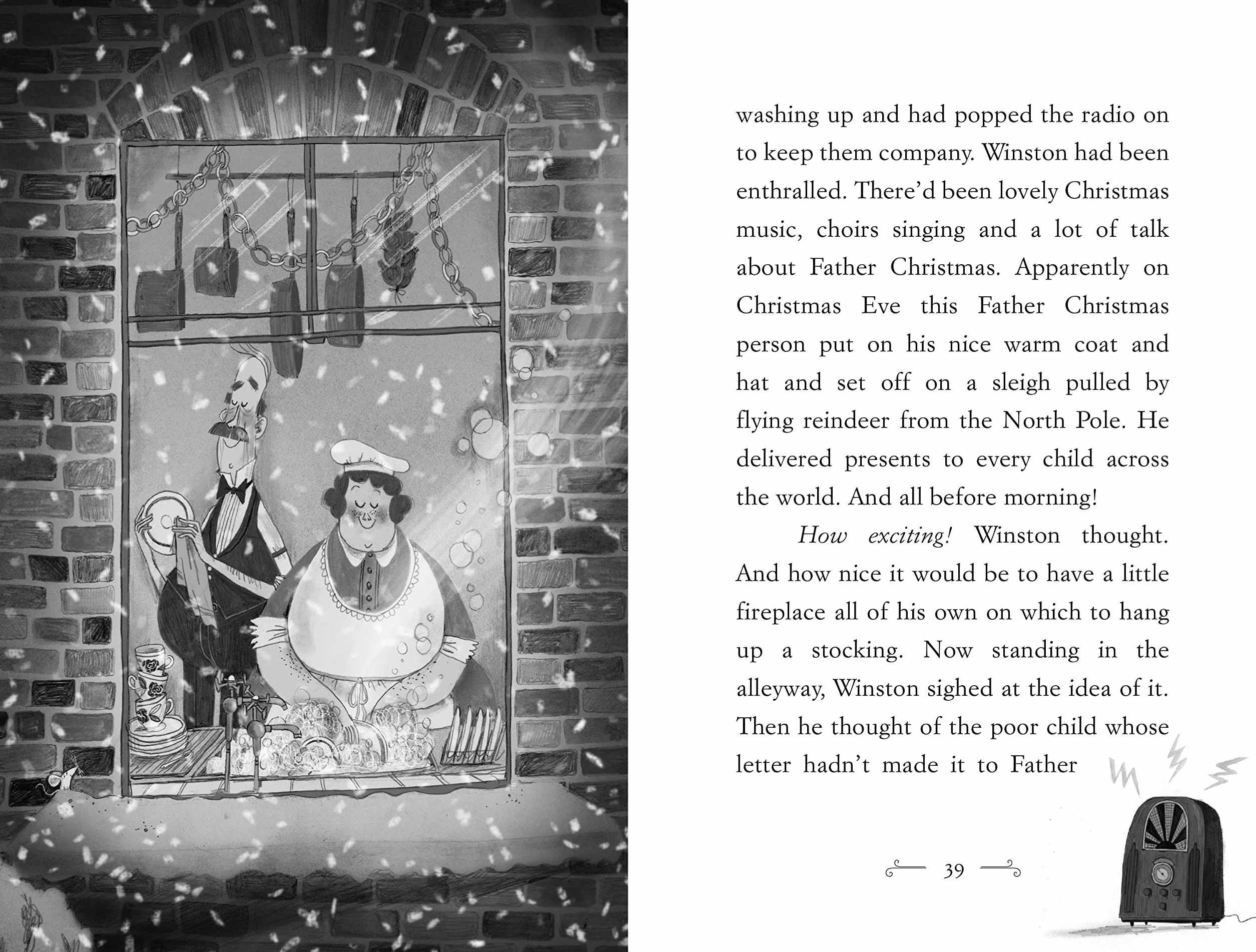 How Winston Delivered Christmas: A Festive Chapter Book with Black and White Illustrations