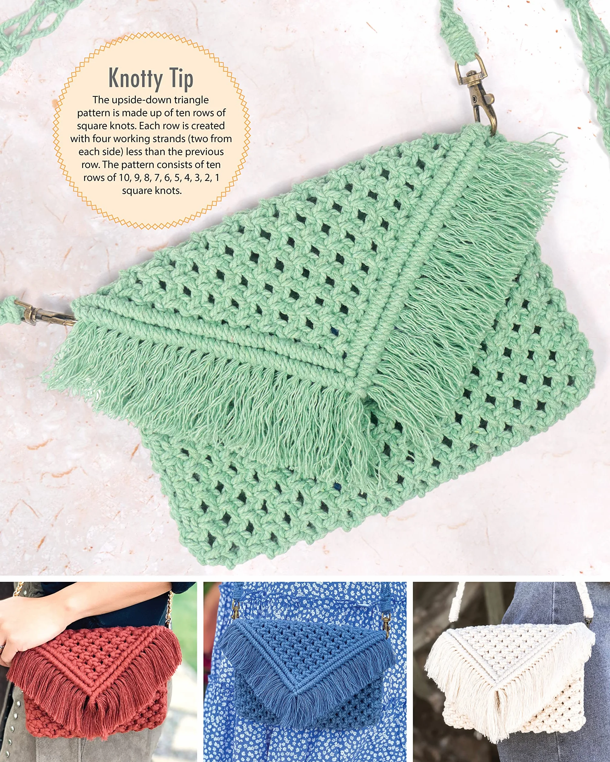 Macramé Knotting Natural Bags & Belts: 18 Beautiful Easy Projects