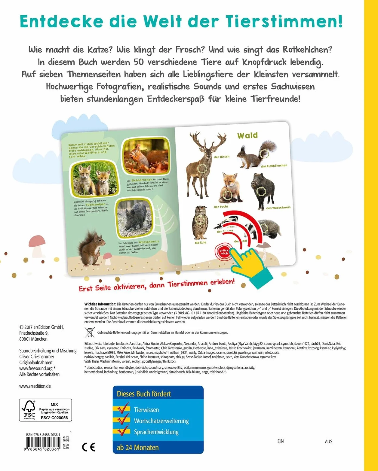 Mein großes Buch der Tiergeräusche: 50 Sounds