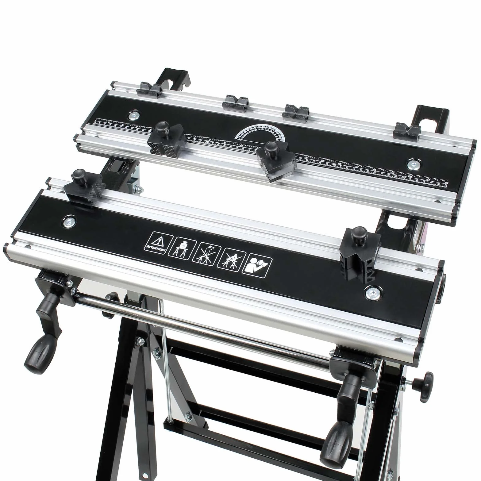 Wiltec Stół warsztatowy zaciskowy składany 60x59x77-107 cm stal aluminium do 100 kg