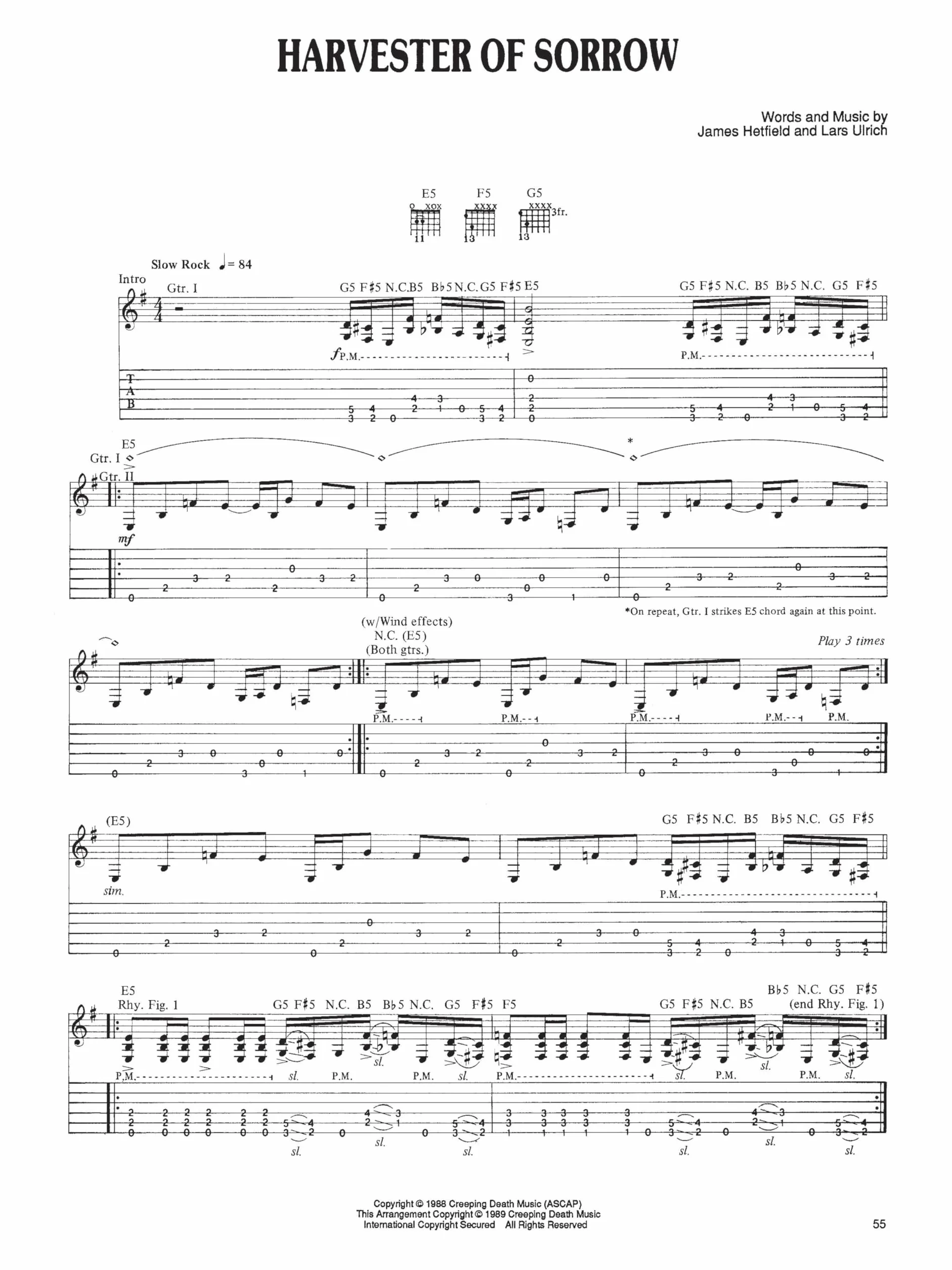 Metallica ... and justice for all guitare