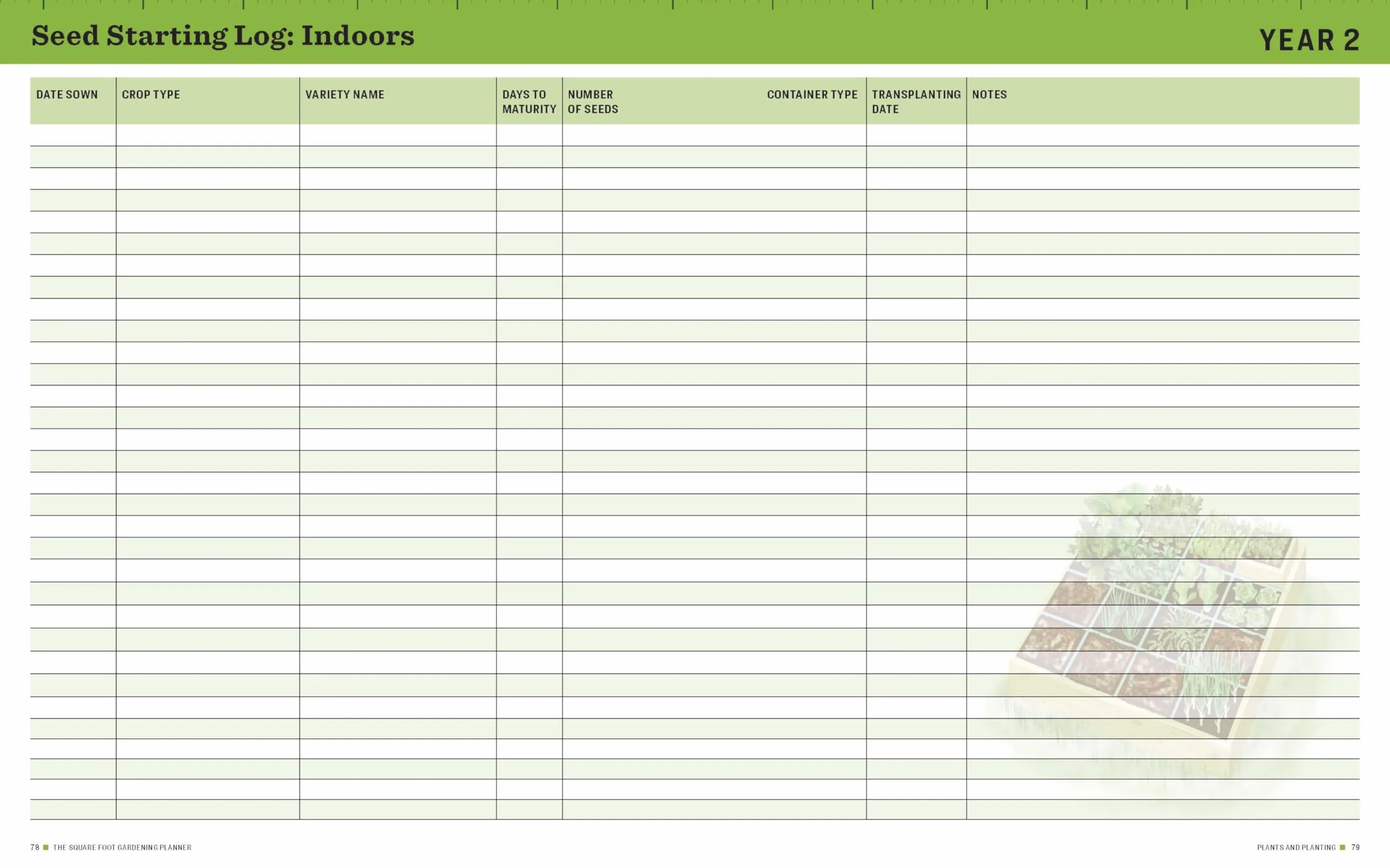 Square Foot Gardening Planner: 3-Year Journal for Planning, Planting, and Care