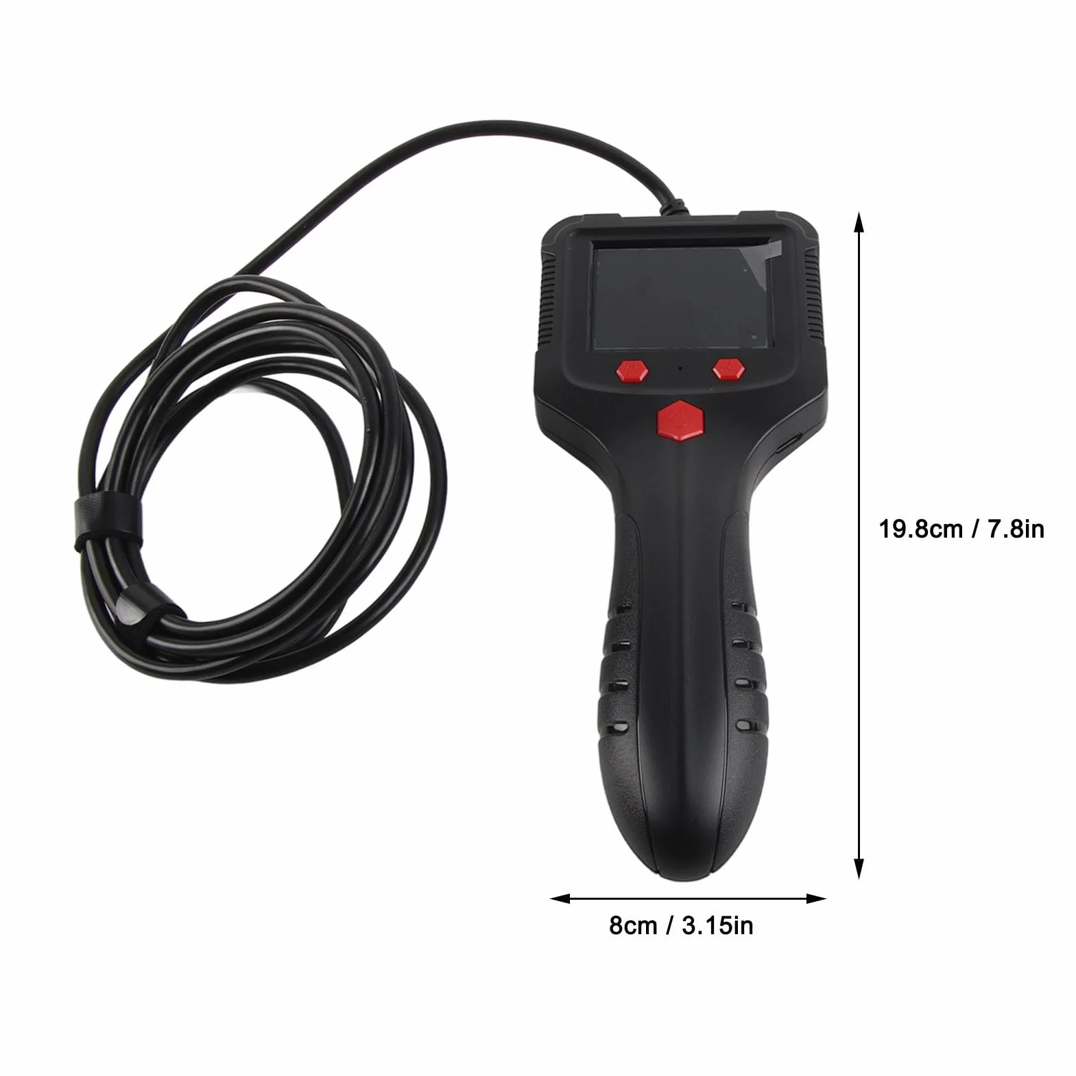 Endoskop HD 1080P z Ekranem IPS z Fabrycznym Ergonomicznym Uchwytem Czas Użytkowania 5 Godzin Wyświetlacz 2,4 Cala, Obudowa ABS, Obiektyw 5,5 Mm Wyjście Wideo Naprawy