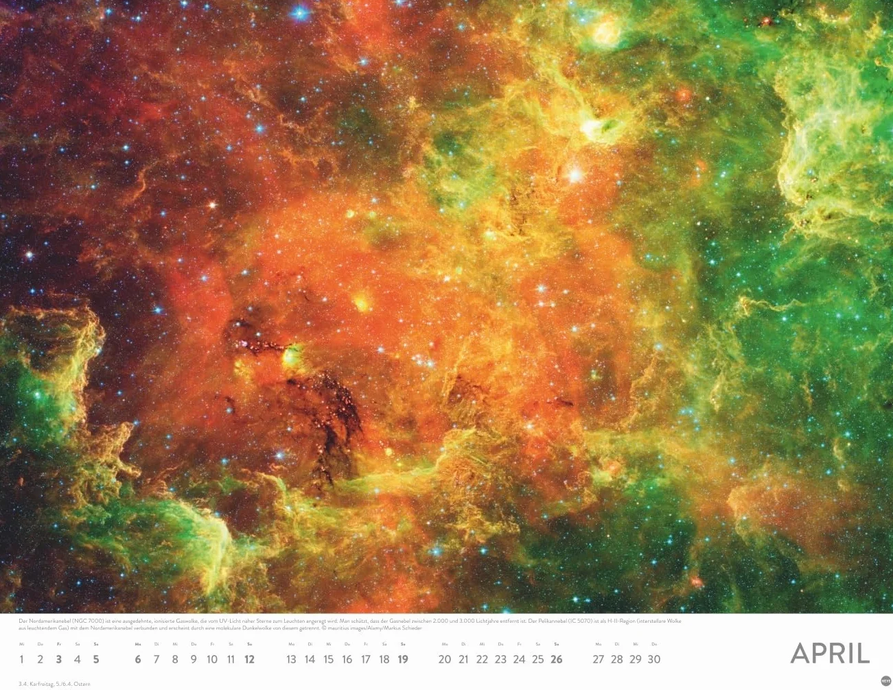 Das Universum Posterkalender 2026: Fotokalender mit Spiralgalaxien, Hubble-Weltraumteleskop