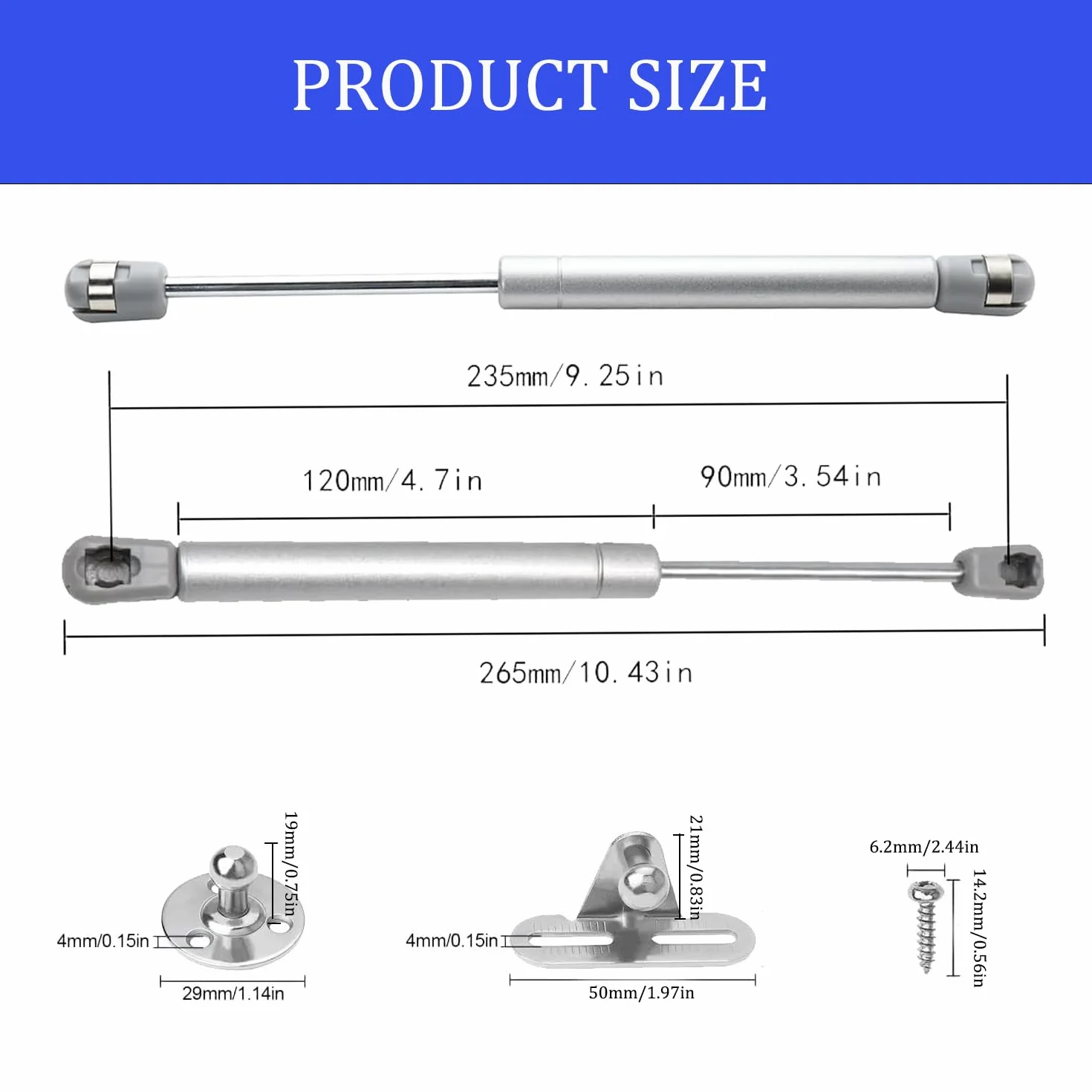 2 szt hydraulicznych sprężyn gazowych 120 Nm/12 kg amortyzatory gazowe do drzwi meblowych