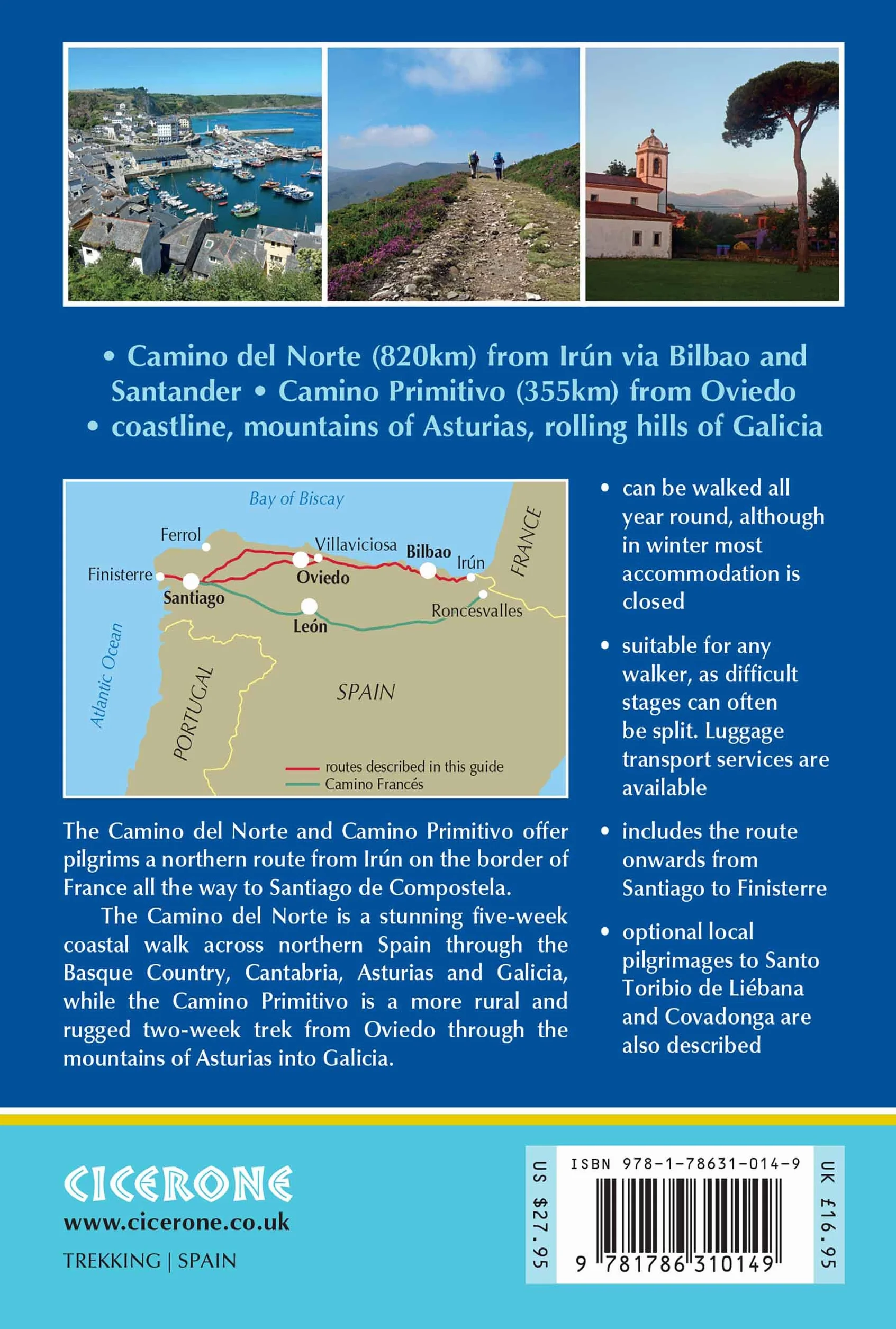 Camino del Norte and Camino Primitivo: To Santiago de Compostela and Finisterre from Irun or Oviedo
