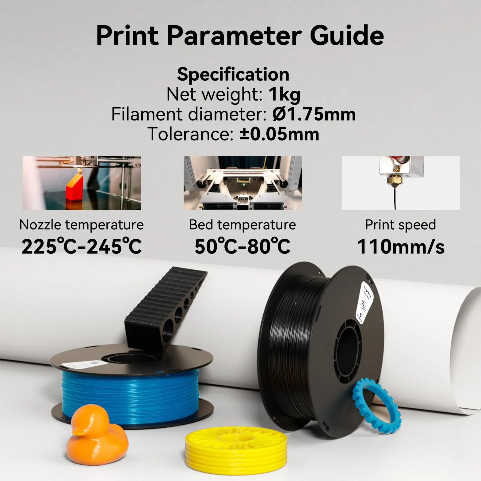 kexcelled TPU 95A Filament do Drukarek 3D 1,75 mm +/- 0,05 mm, Elastyczne i Miękkie, Doskonała Sprężystość, Kompatybilne z Większością Drukarek FDM, Szpula 1 kg (2,2 lbs), Biały