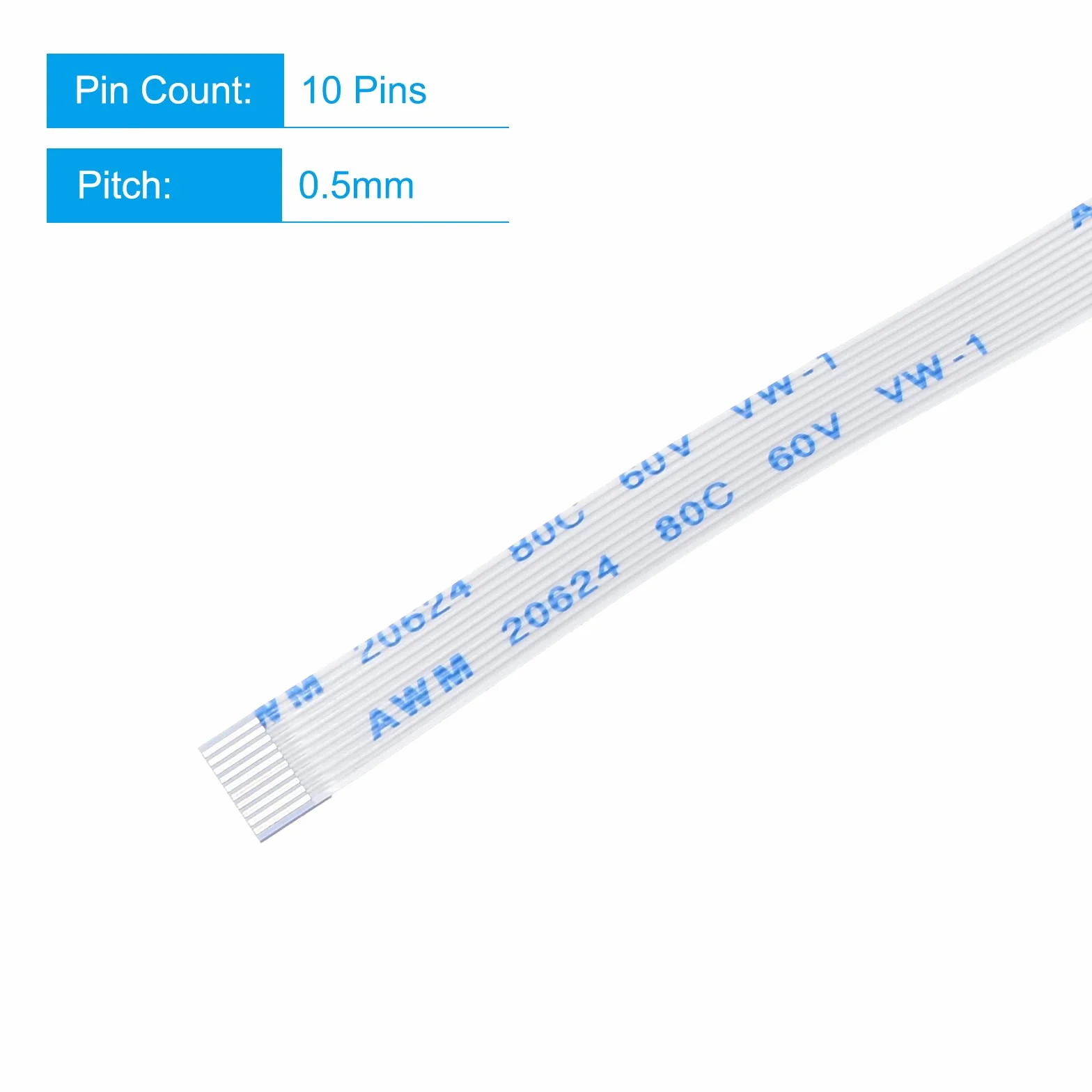 sourcing map Opakowanie 10 szt. FFC FPC kabel 10 pin 0,5 mm 100 mm (typ A) do drukarki LCD 3D aparat DVD