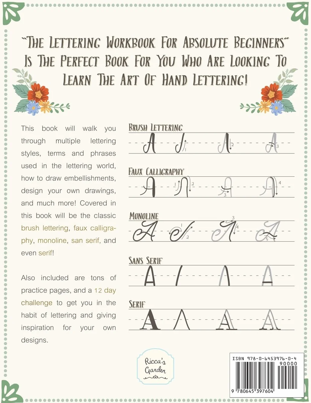 The Lettering Workbook for Absolute Beginners: A Simple Guide to Hand Lettering & Modern Calligraphy: 1