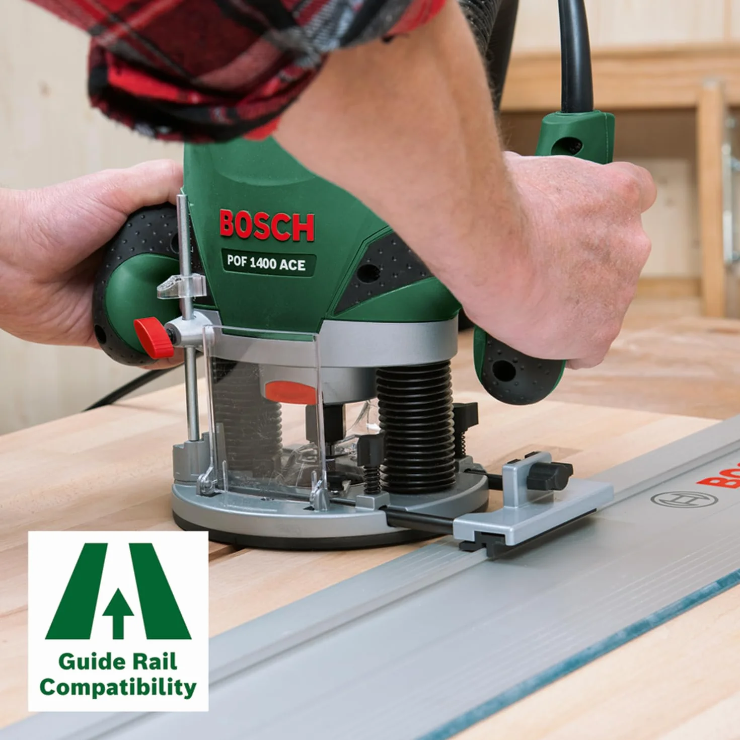Bosch POF 1400 AE Frezarka Górnowrzecionowa 1400 W Zielony Czarny