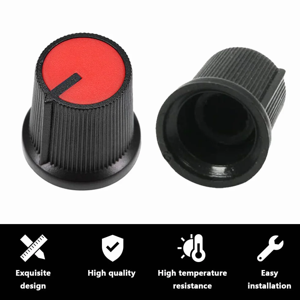 Xiatiaosann 60 sztuk regulator potencjometru 6 mm wał radełkowany otwór potencjometr regulator głośności nasadka pokrętła 13 x 17 mm kolor biały, niebieski, czerwony, żółty, zielony, pomarańczowy