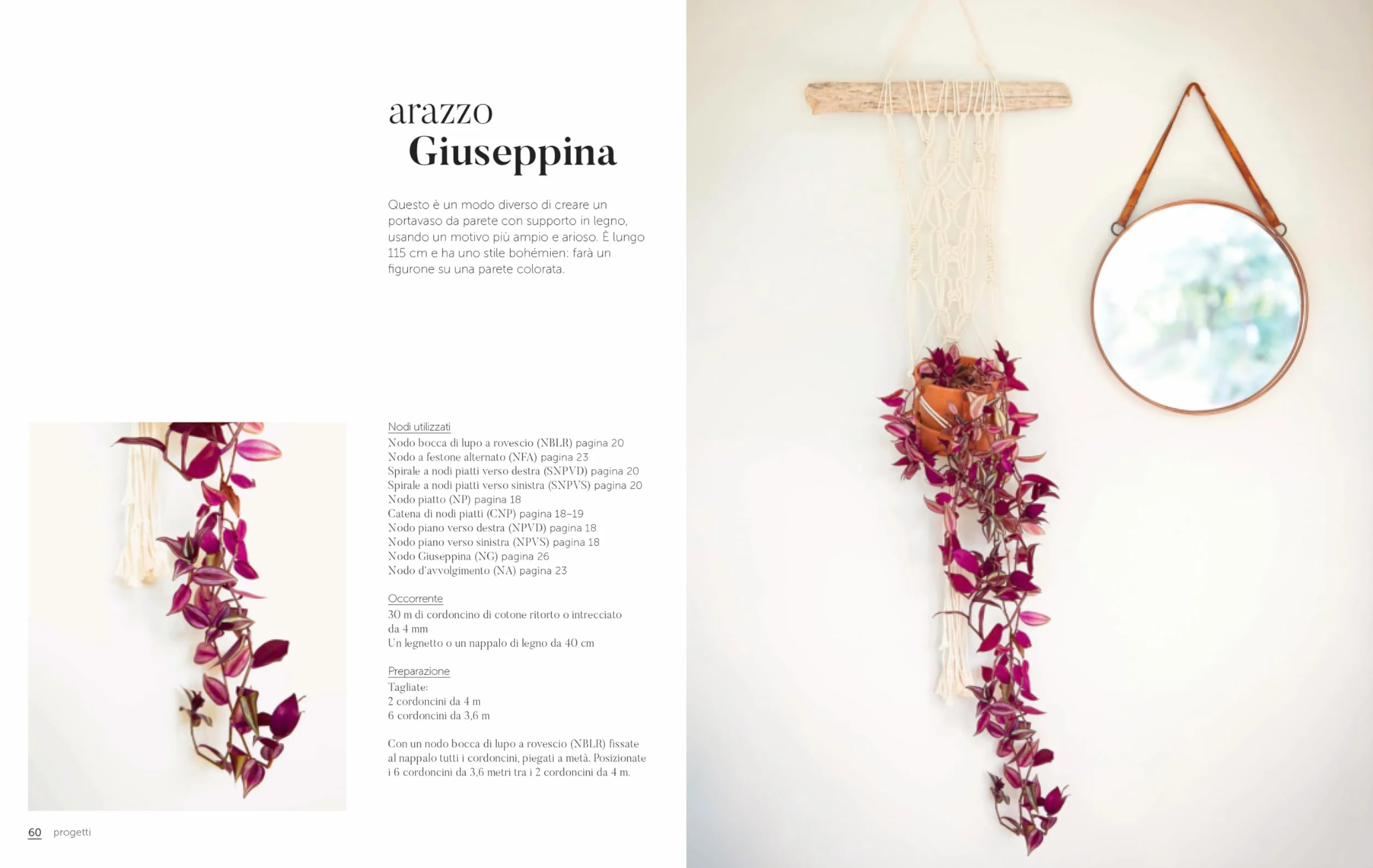 Macramè Creazioni per la casa con l'arte dei nodi