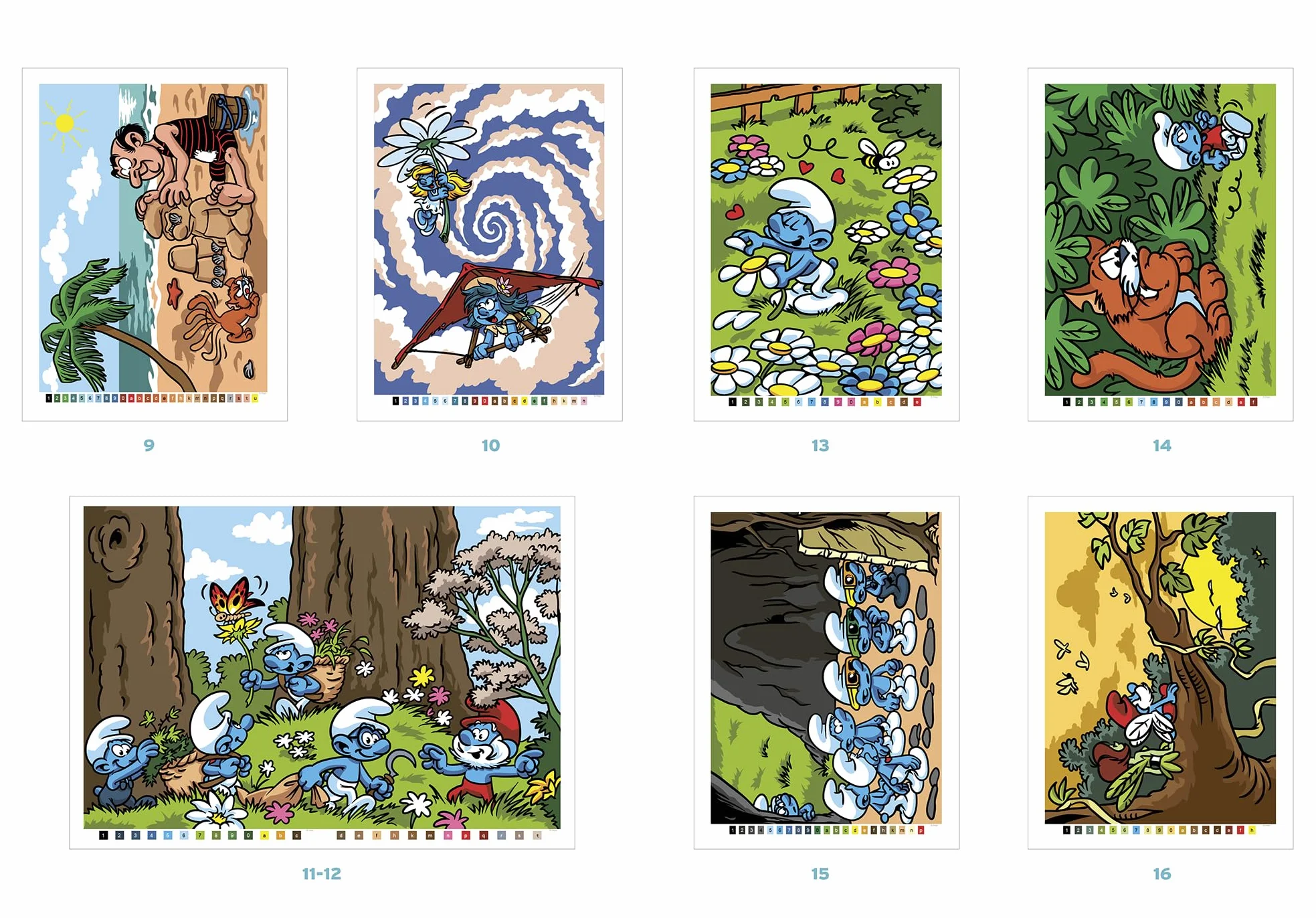 Coloriages mystères - Schtroumpfs