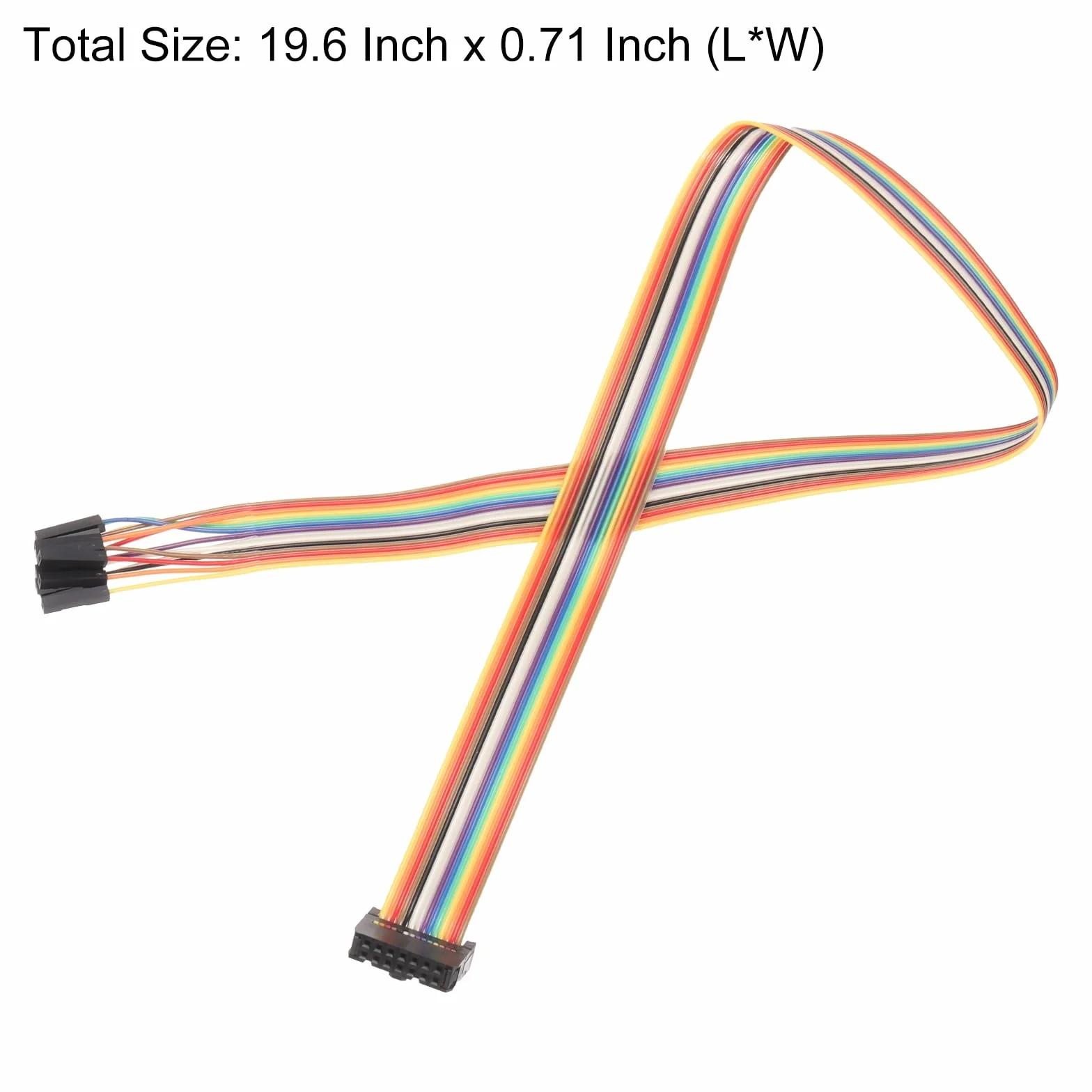 QUARKZMAN IDC kabel tęczowy płaski FC gniazdo 14Pin 0.5m 2.54 mm Pitch Dupont Breadboard Jumper przewody