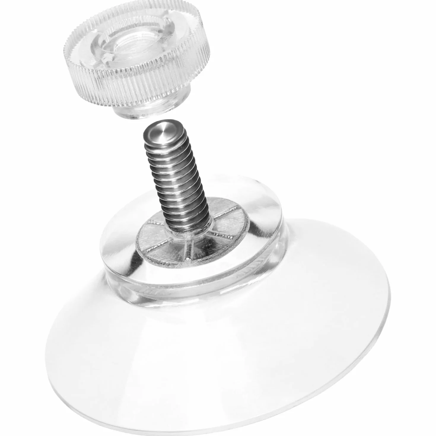 COM-FOUR® Przyssawki 8x z gwintem M4 - Ø 30 mm - Bardzo mocny uchwyt na gladkich powierzchniach - Przyssawka premium z przezroczysta nakretka radelkowana - Latwy montaz bez wiercenia