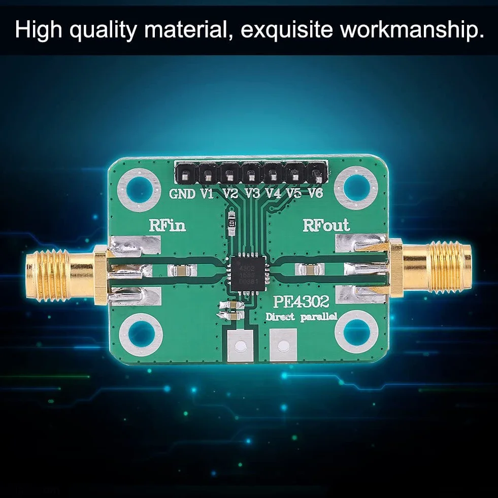Tłumik (maksymalna amortyzacja 31,5d), moduł PE4302 NC Attenuator, cyfrowe sterowanie, tłumik 0,5 dB 6 bit, z gniazdem SMA równolegle Immediate Mode DC 5 V 1 MHz ~ 4 GHz
