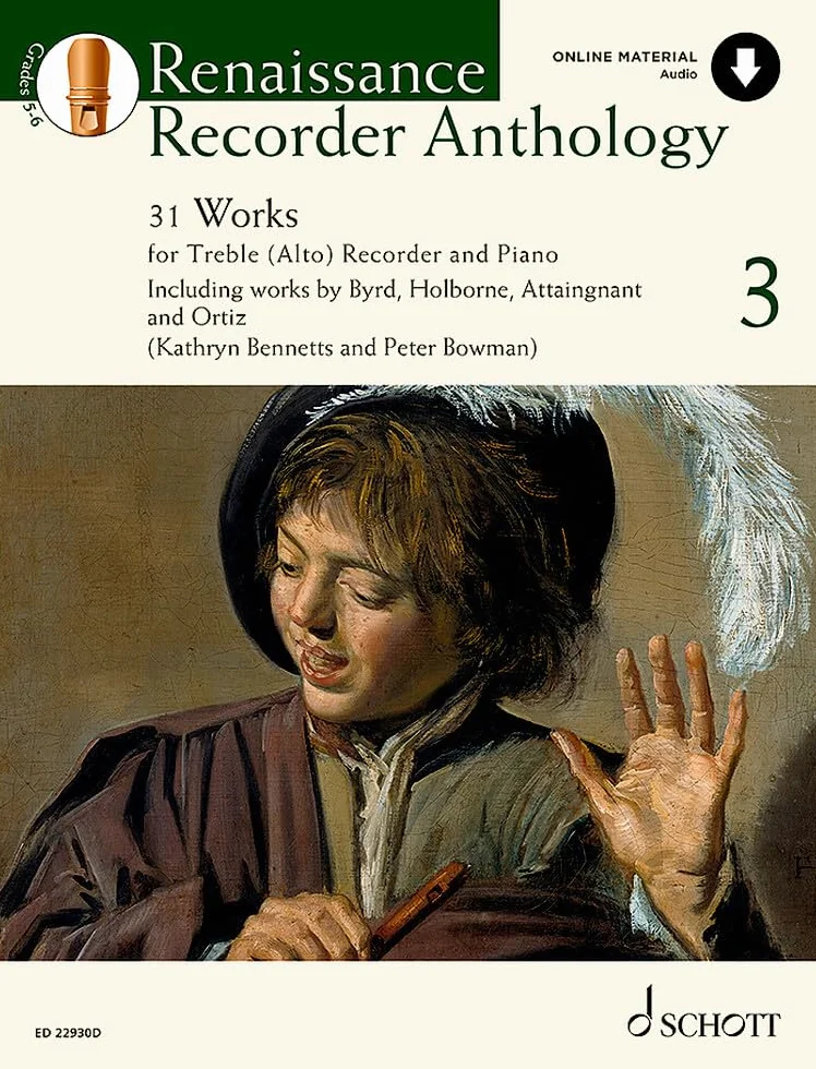 Bowman/Bennetts: Renaissance Recorder Anthology - Volume 3 Book/Online Media: 31 Pièces pour Flûte à bec alto avec piano. Vol. 3. treble recorder and piano.