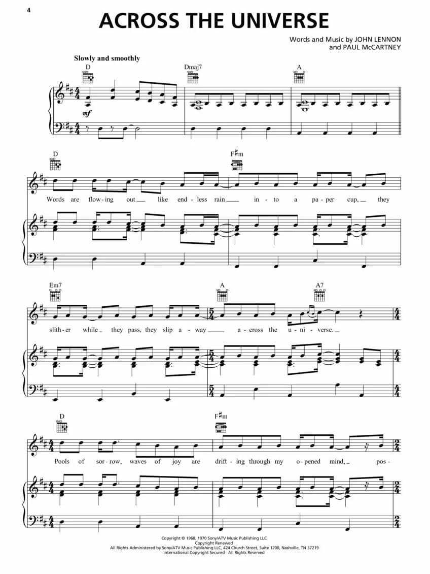 The Beatles Sheet Music Collection - Piano, Voix & Guitare - 105 Titres